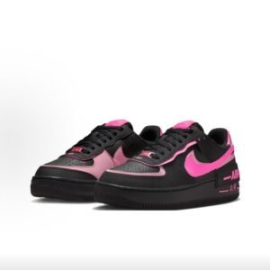 Nike Air Force 1 Shadow Black and Pink Swoosh Edition