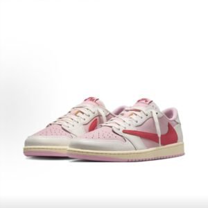 Air Jordan 1 Low Pink-White Gradient Reverse Swoosh
